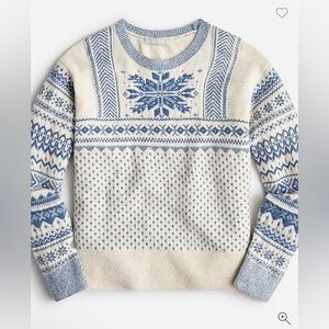 J. Crew Fair Isle Snowflake Crewneck in Supersoft Yarn